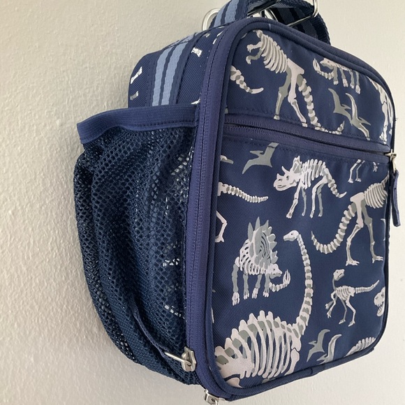 Pottery Barn Kids Navy Dinosaur Skeleton Lunch Box Tote - Picture 3 of 14